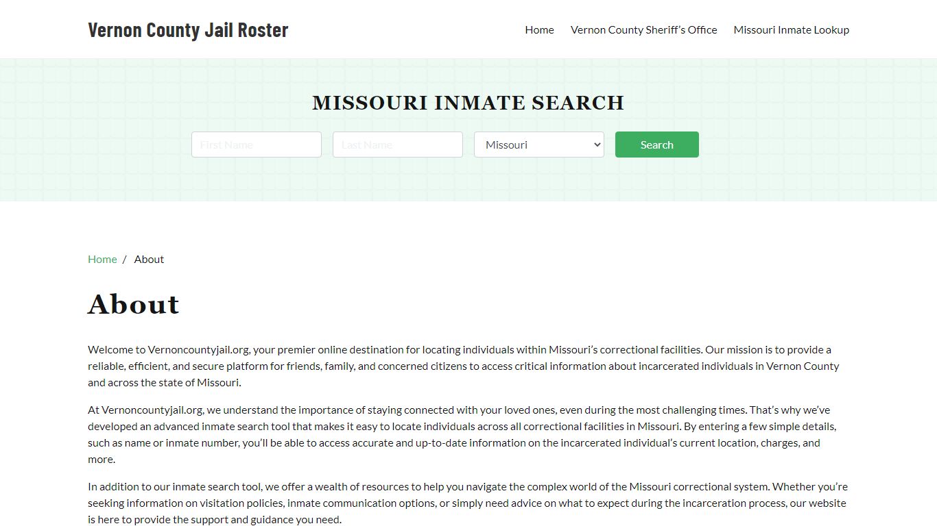 About - vernoncountyjail.org