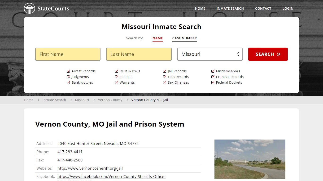 Vernon County MO Jail Inmate Records Search, Missouri - StateCourts
